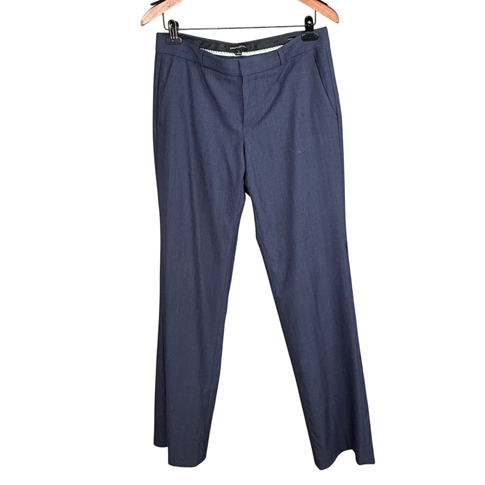 Banana Republic Logan Blue Wool Blend Dress Pants Trousers Size 6 Straight Leg